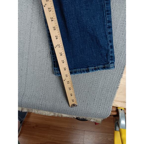 T.K. Axel Slim Boot Jeans Mens 34X31 Blue Embroidered Flaps Western Thick Stitch - Picture 13 of 15